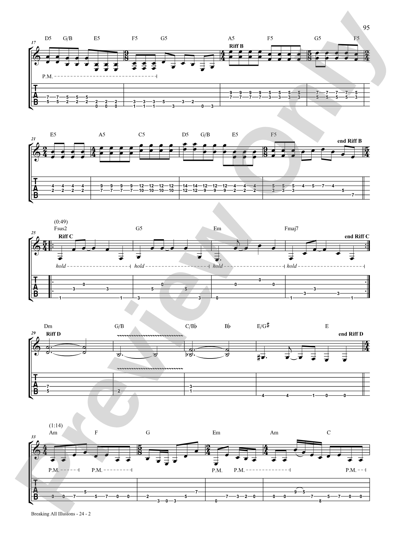 Breaking All Illusions: Authentic Guitar TAB