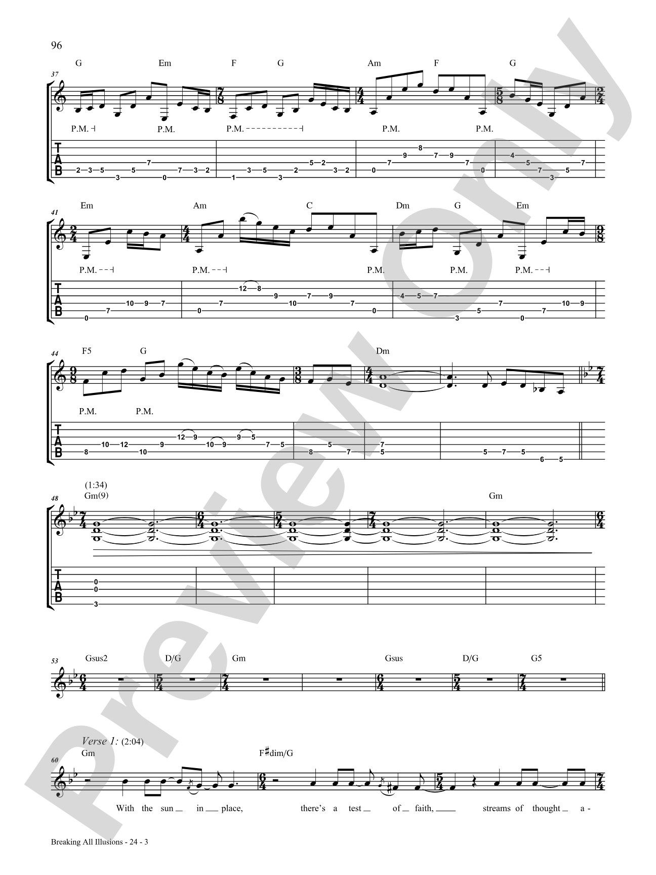 Breaking All Illusions: Authentic Guitar TAB