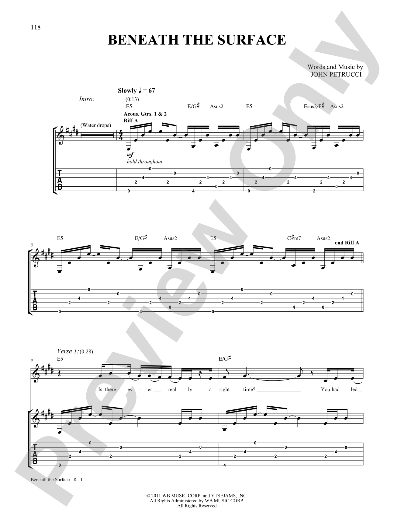 Beneath the Silence: Authentic Guitar TAB