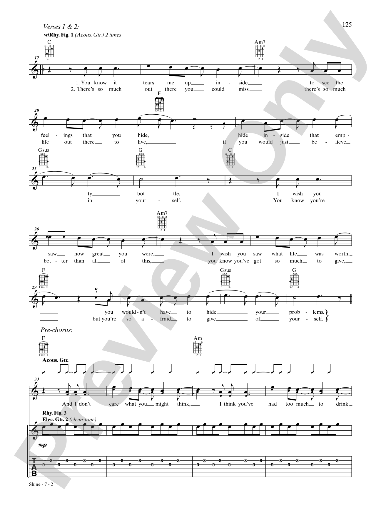 Shine: Authentic Guitar TAB