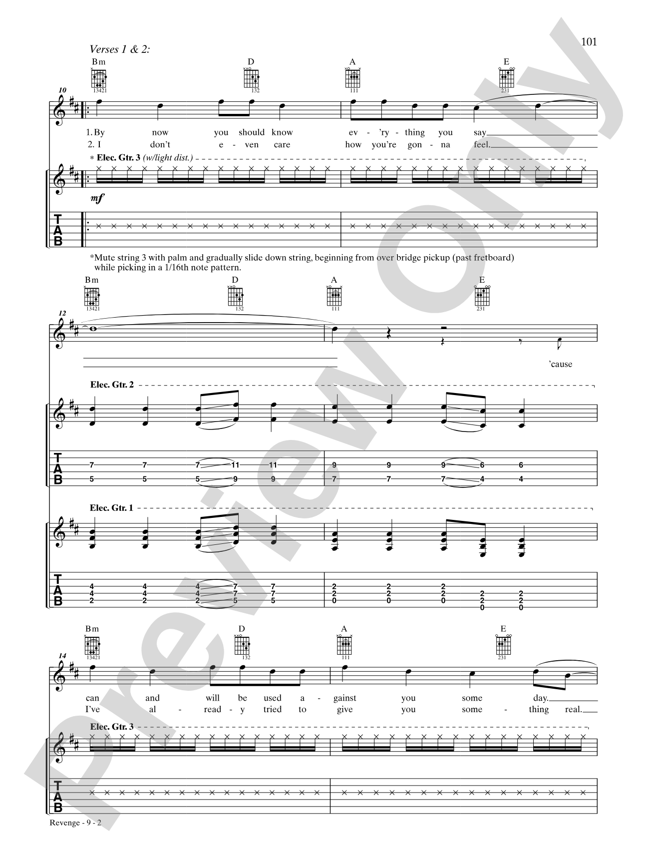 Revenge: Authentic Guitar TAB