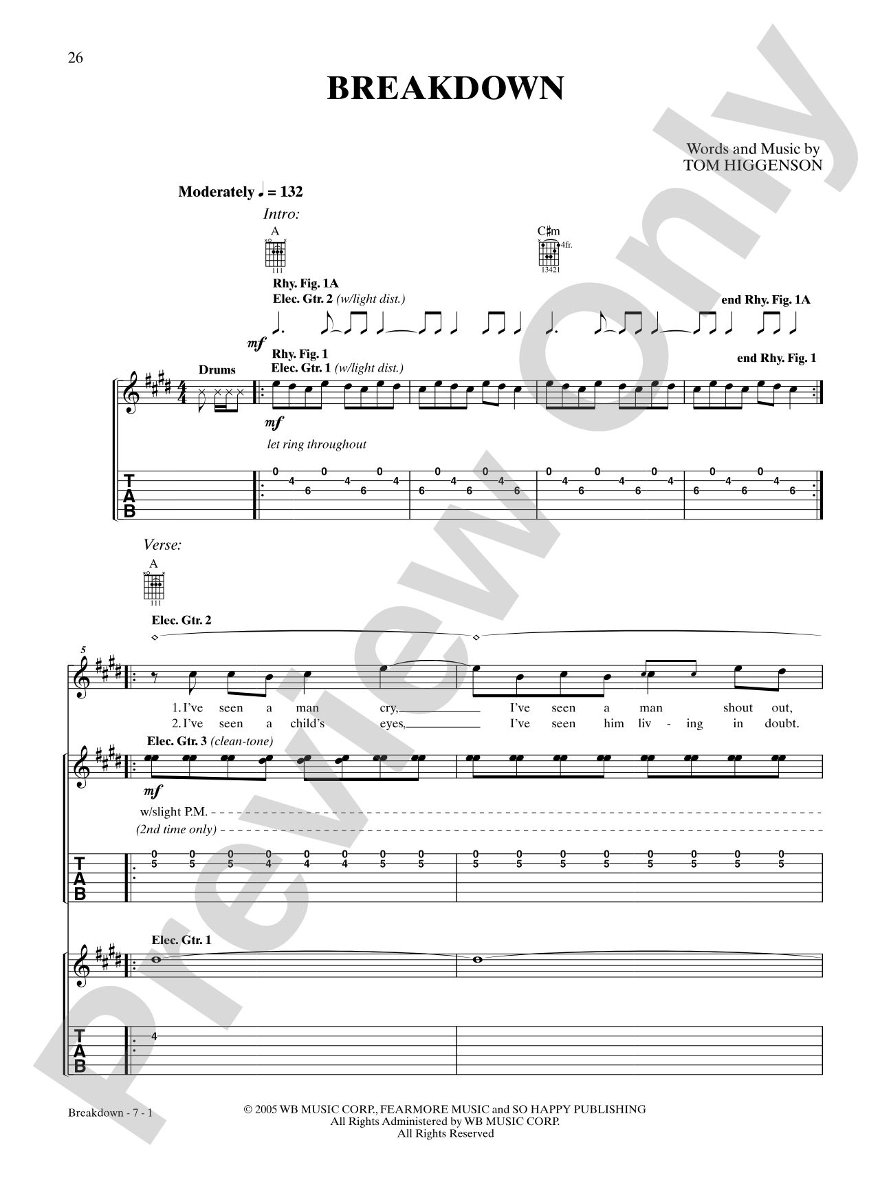 Breakdown: Authentic Guitar TAB
