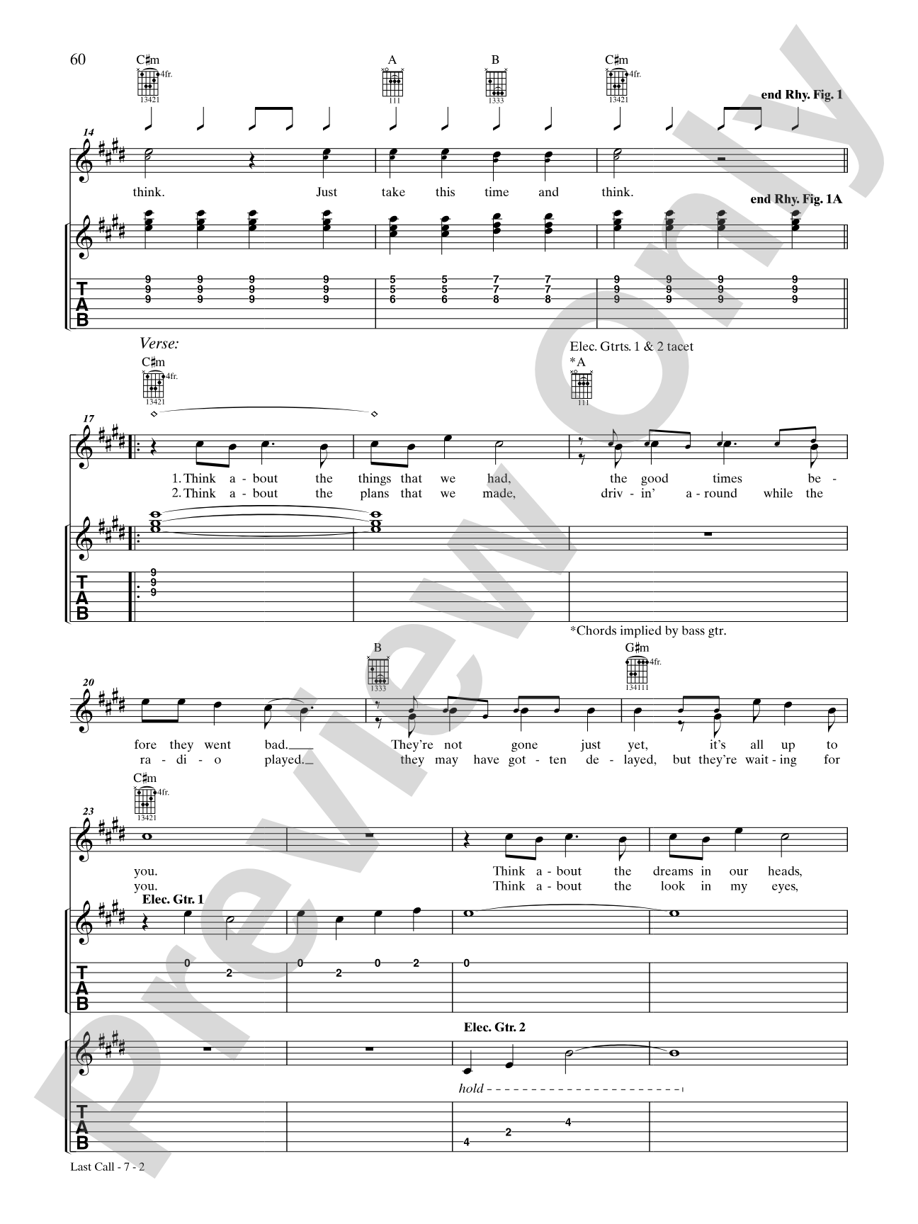Last Call: Authentic Guitar TAB