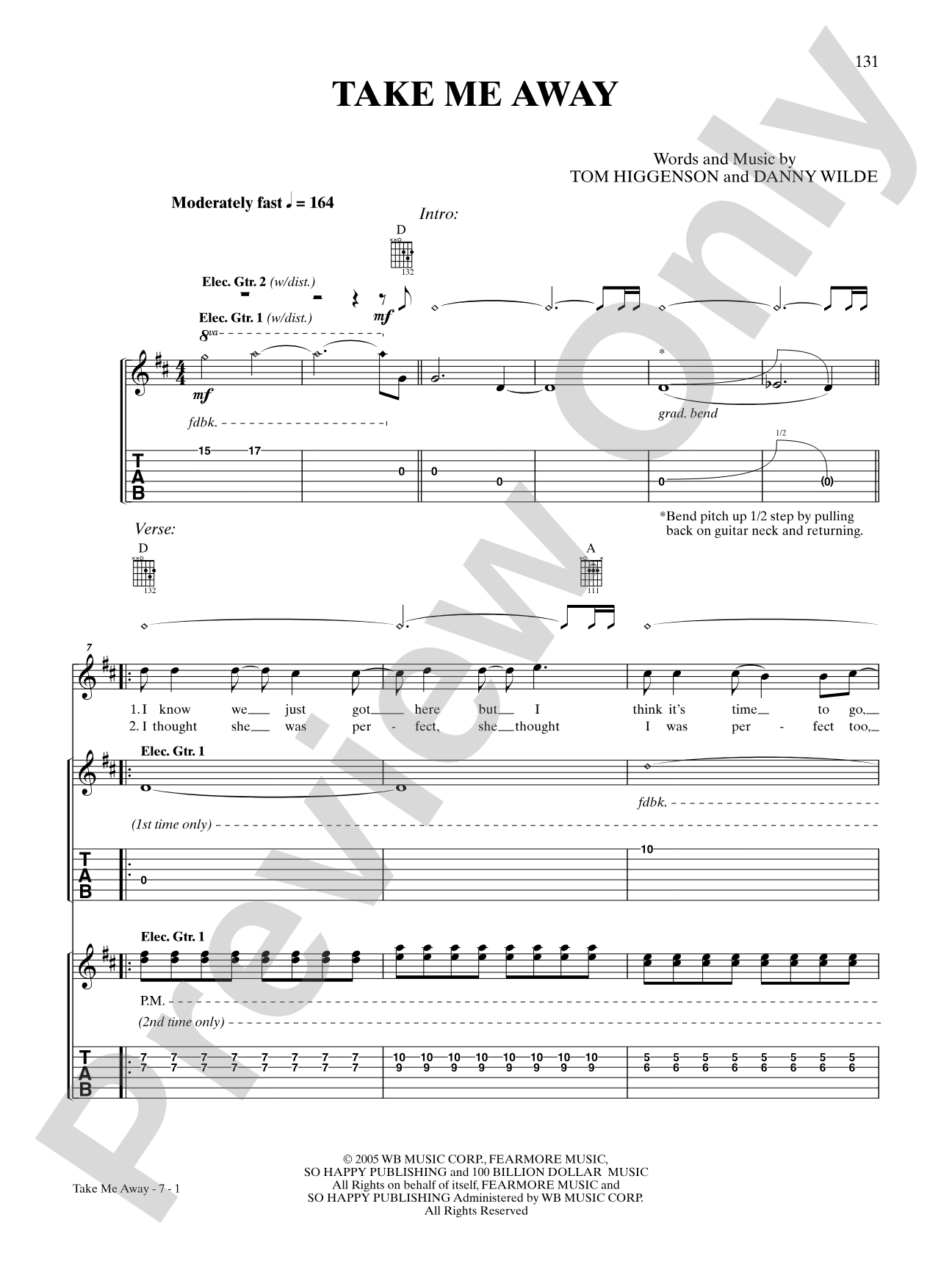 Take Me Away: Authentic Guitar TAB