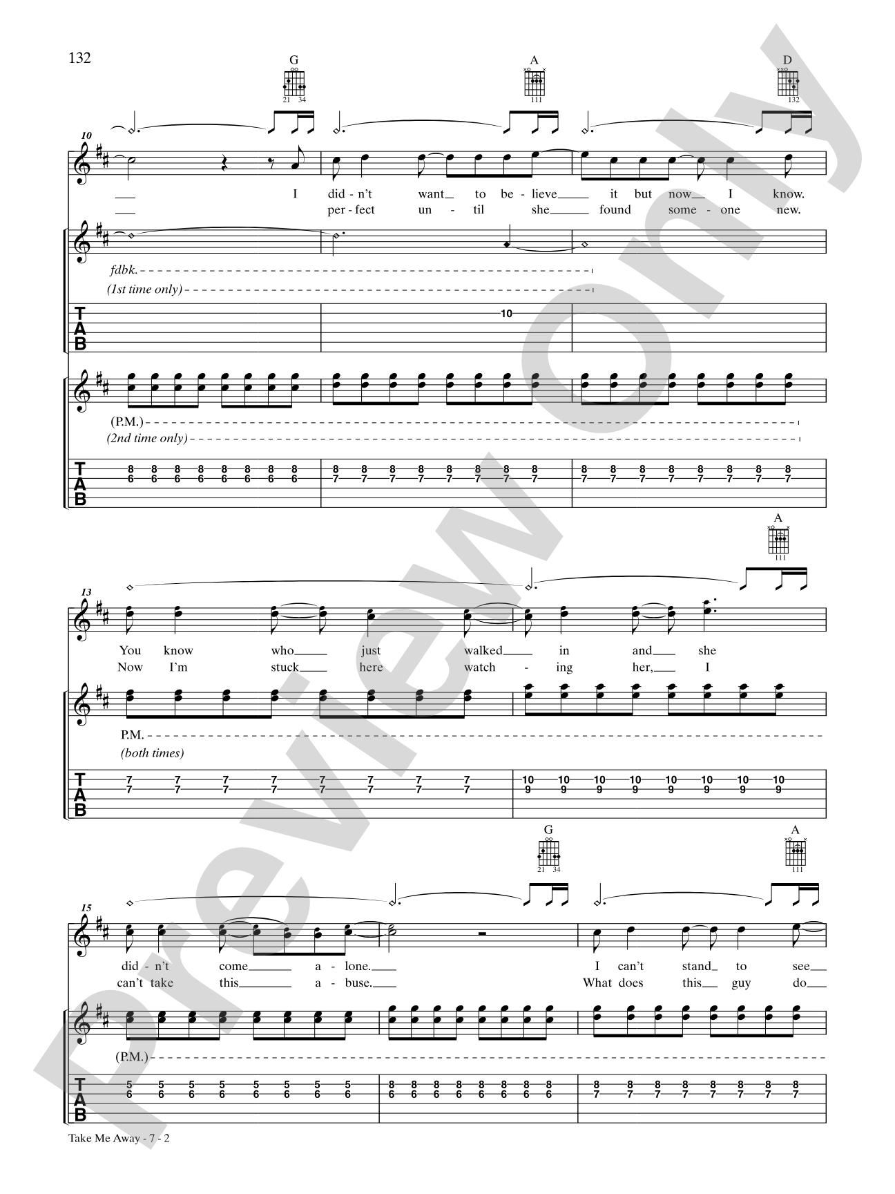 Take Me Away: Authentic Guitar TAB
