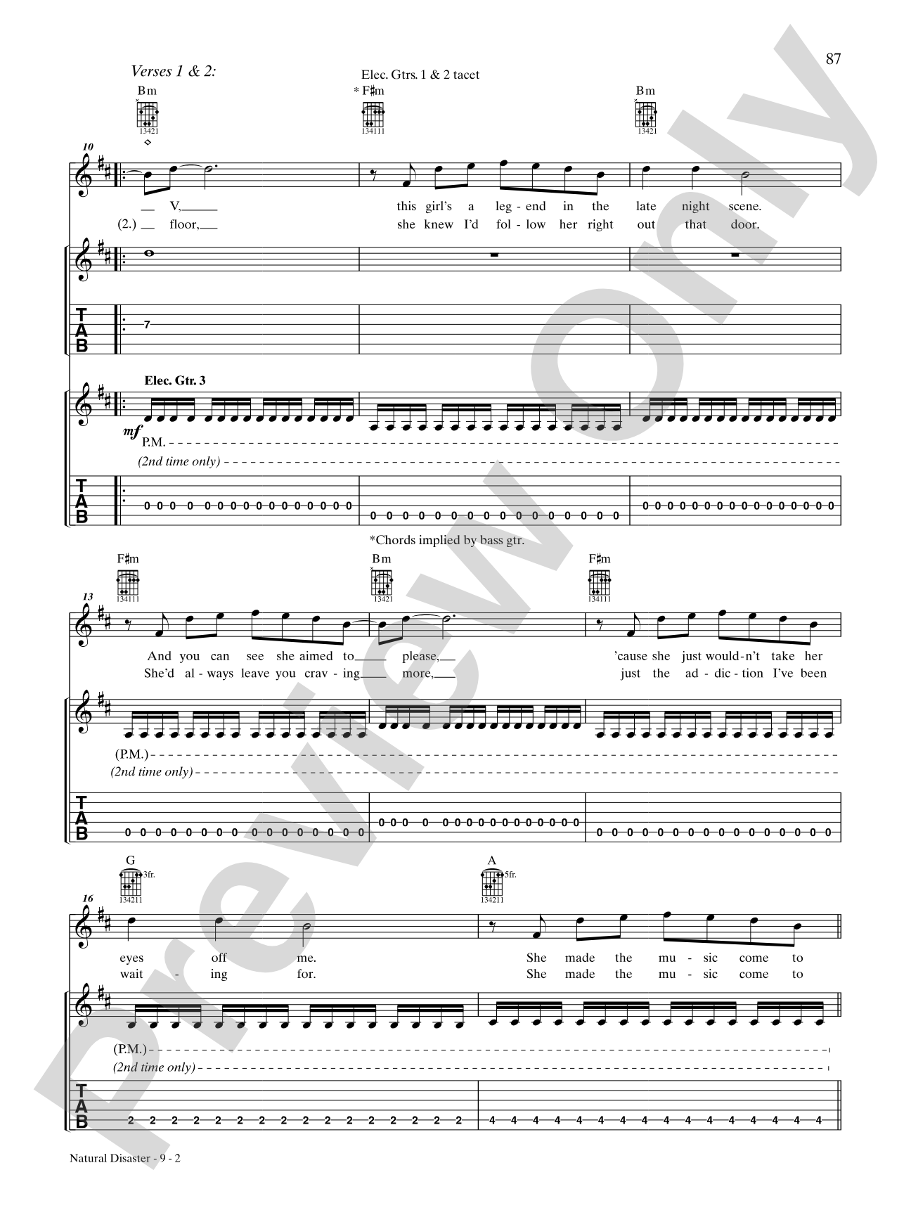 Natural Disaster: Authentic Guitar TAB