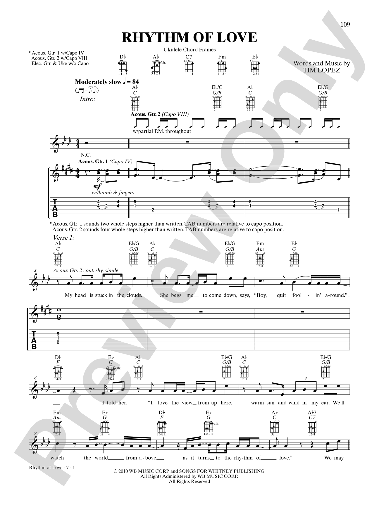Rhythm of Love: Authentic Guitar TAB