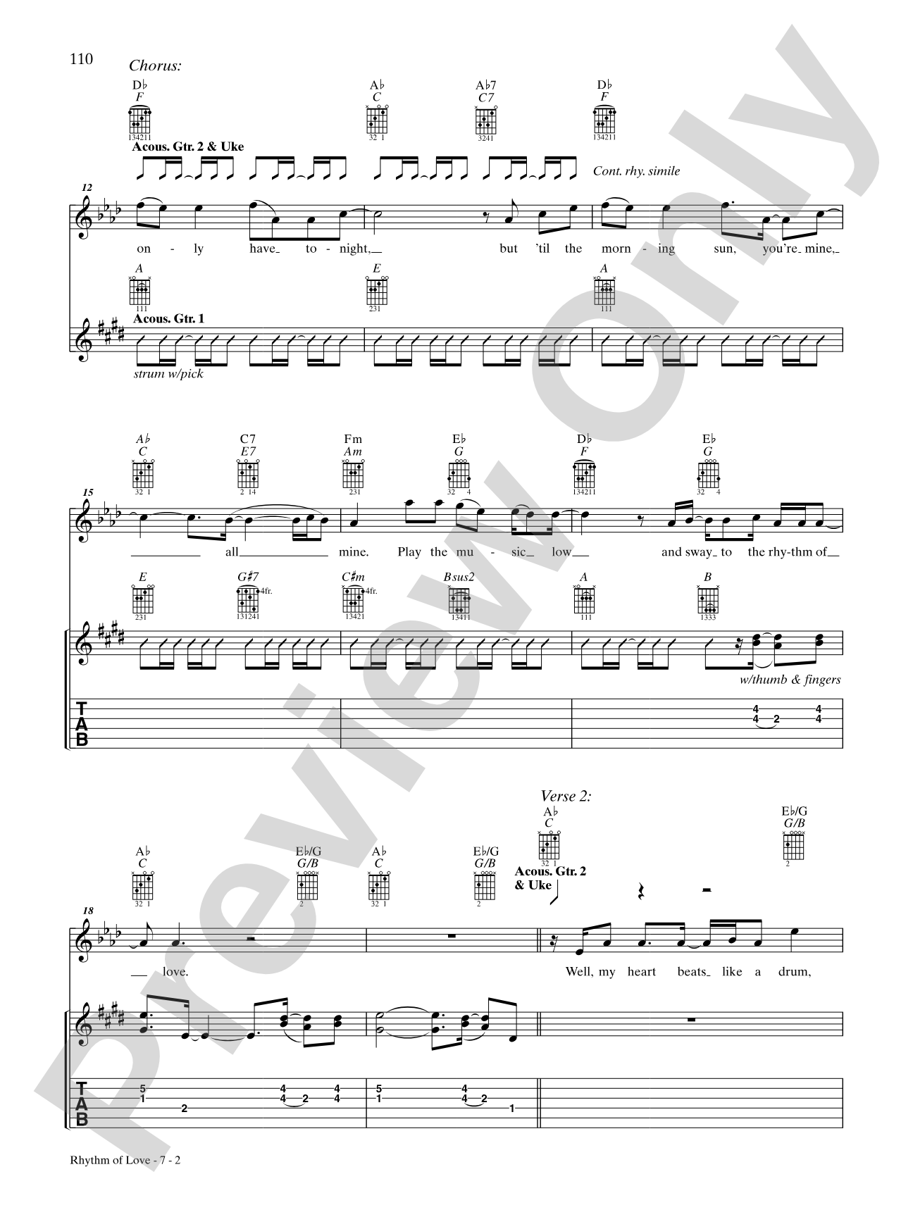 Rhythm of Love: Authentic Guitar TAB