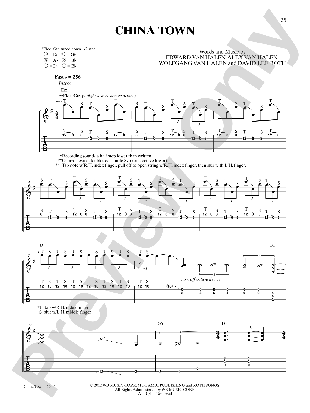 China Town: Authentic Guitar TAB