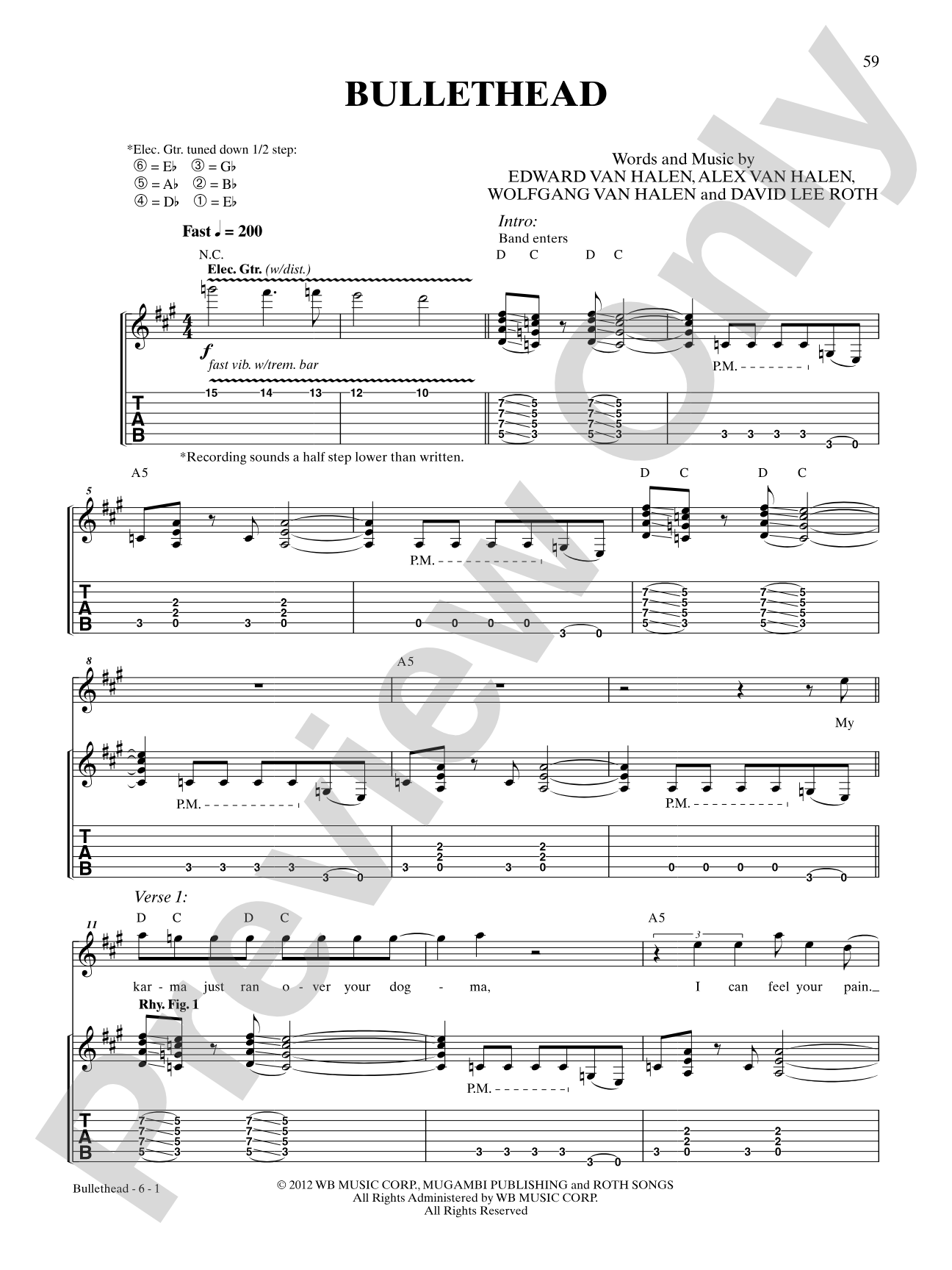 Bullethead: Authentic Guitar TAB