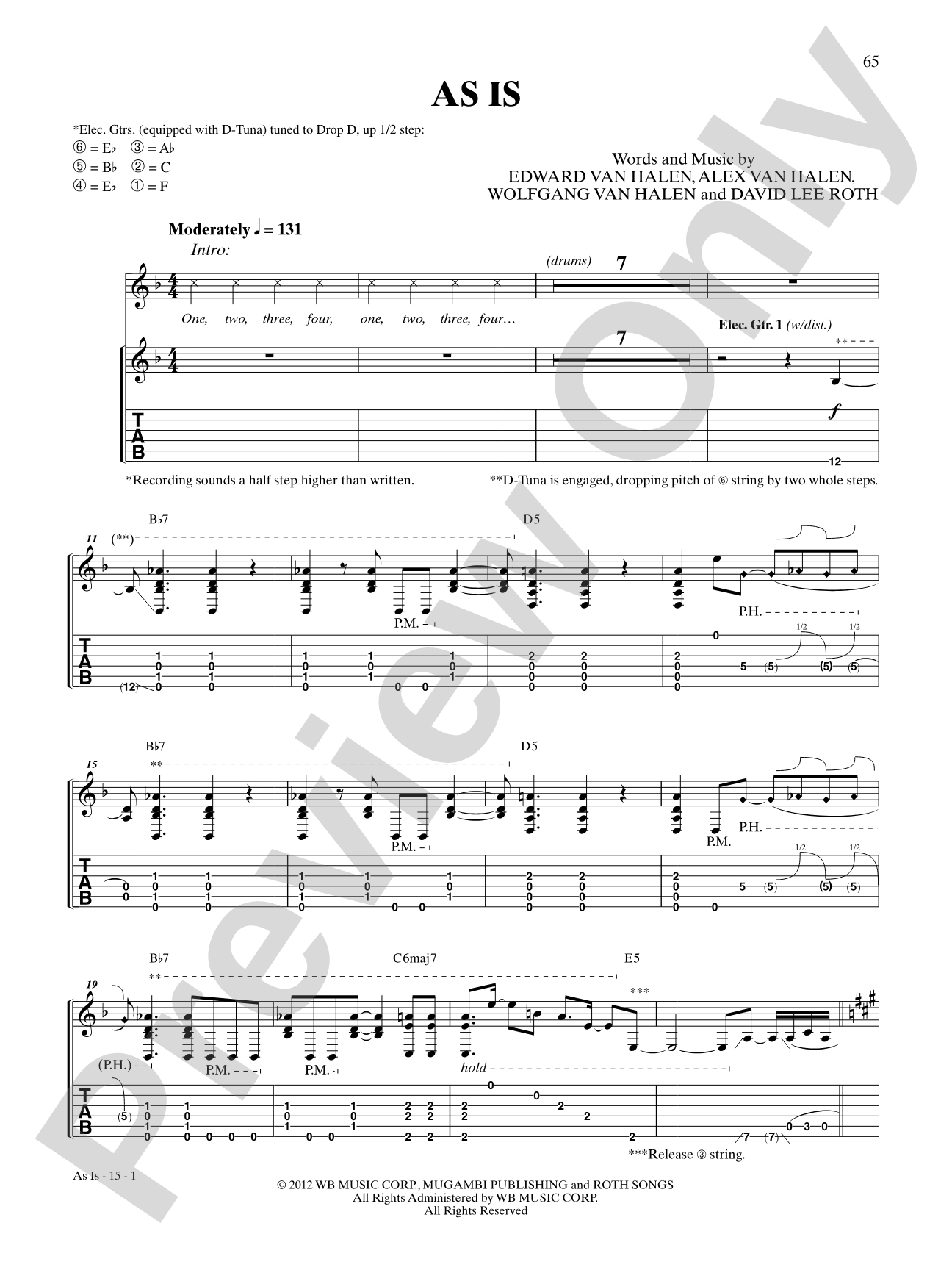 As Is: Authentic Guitar TAB