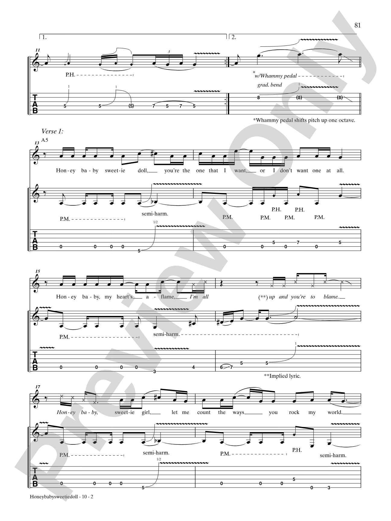 HoneyBabySweetieDoll: Authentic Guitar TAB