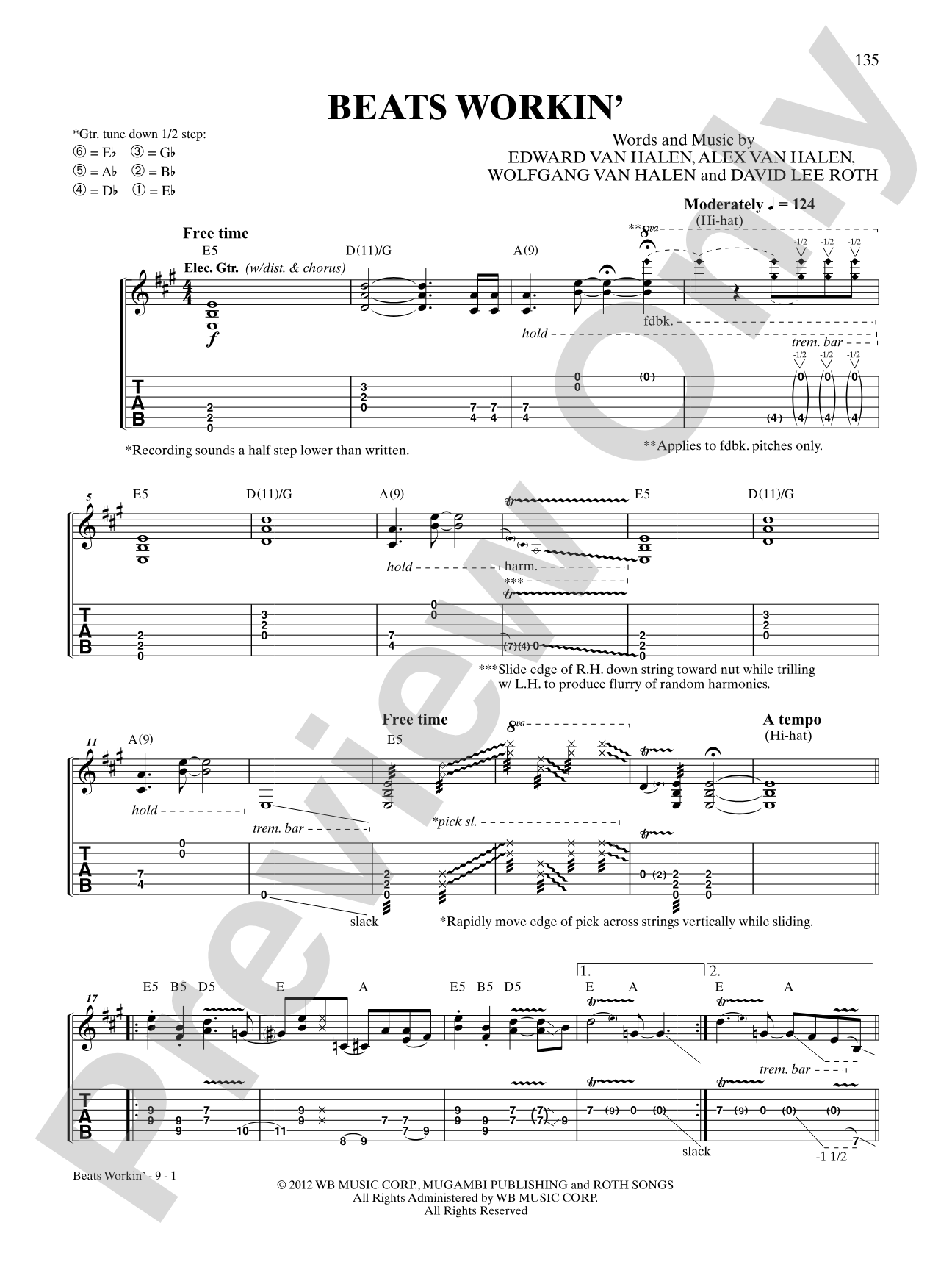 Beats Workin': Authentic Guitar TAB