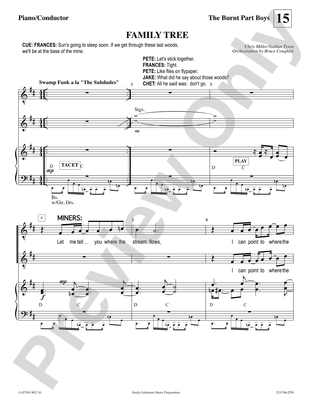 Family Tree (from "The Burnt Part Boys"): Piano/Vocal/Chords Digital Sheet Music