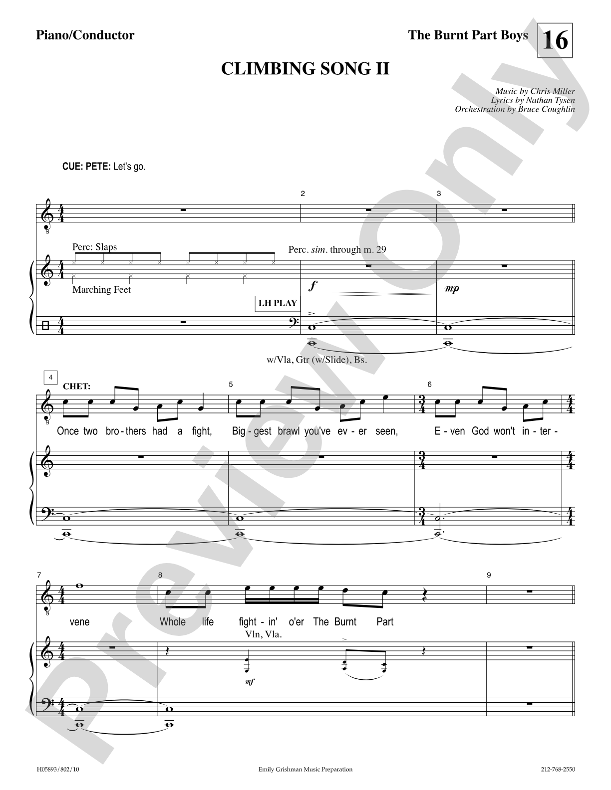 Climbing Song (from "The Burnt Part Boys"): Piano/Vocal/Chords Digital Sheet Music