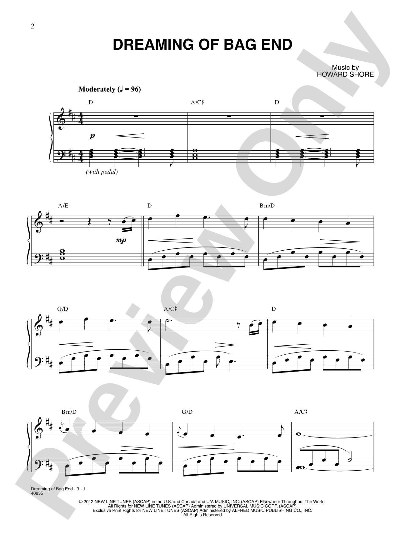 Dreaming of Bag End: Piano