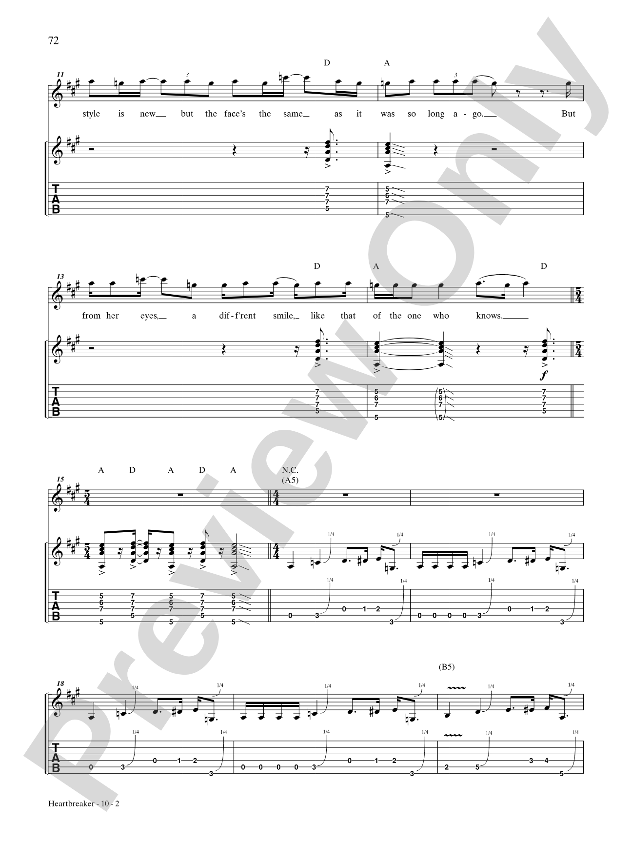 Heartbreaker: Authentic Guitar TAB