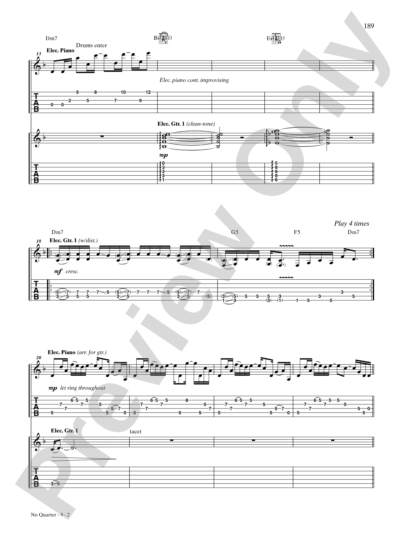 No Quarter: Authentic Guitar TAB