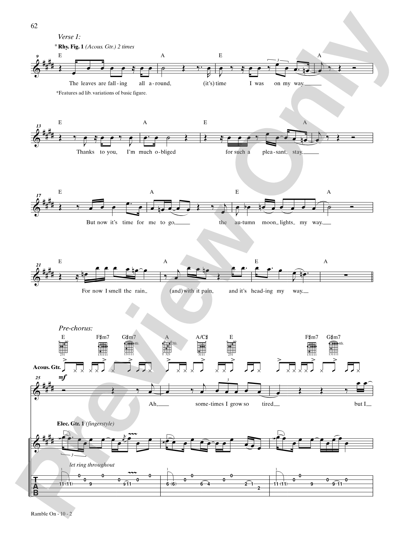 Ramble On: Authentic Guitar TAB
