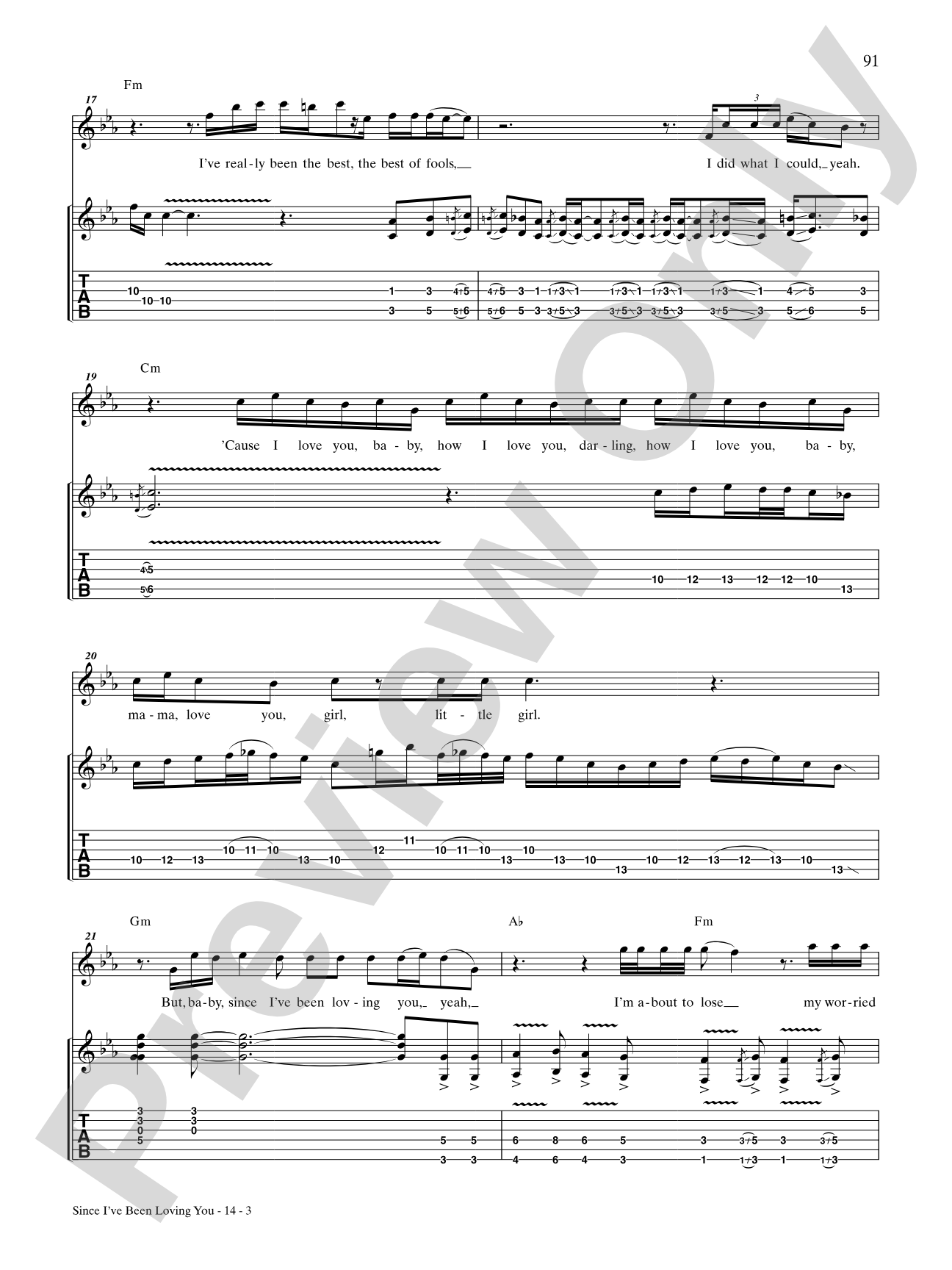 Since I've Been Loving You: Authentic Guitar TAB