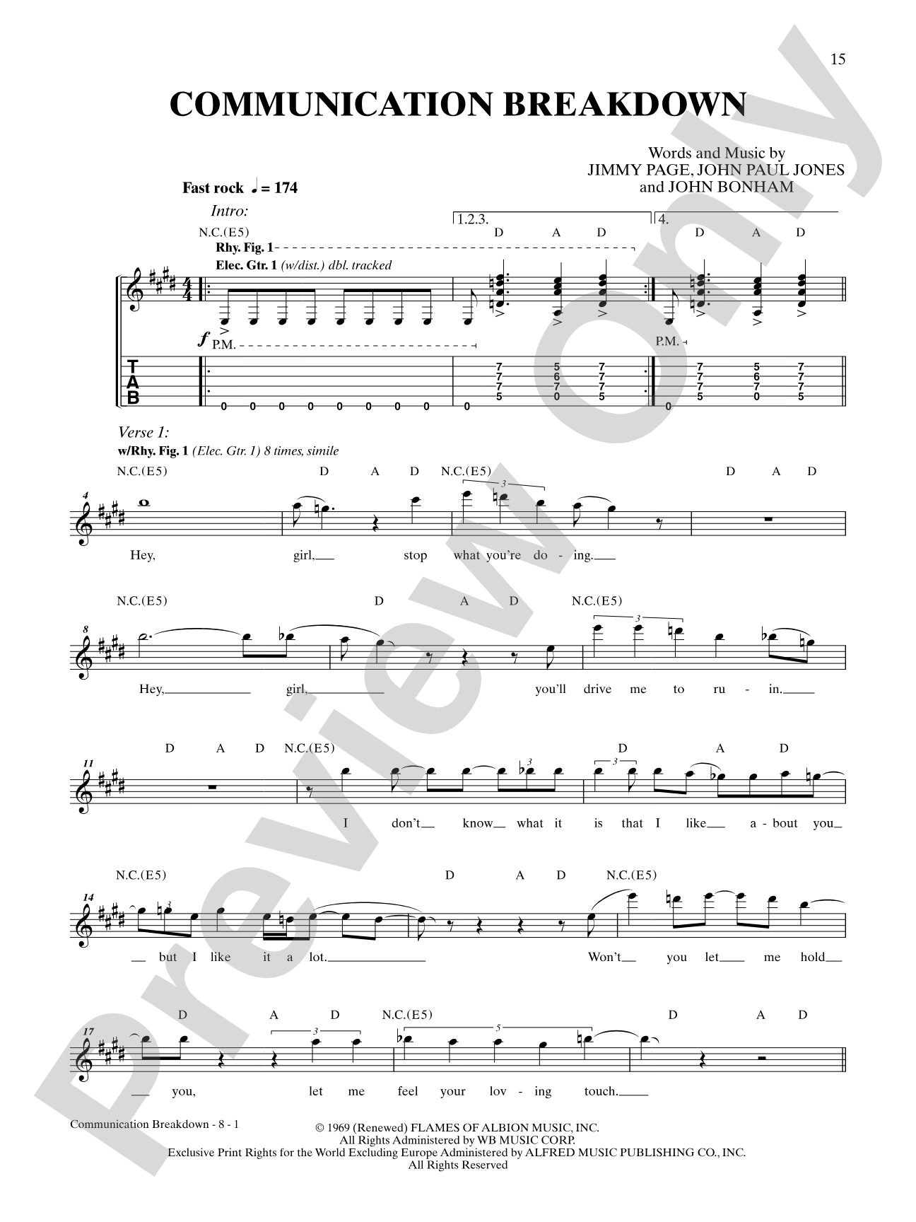 Communication Breakdown: Authentic Guitar TAB
