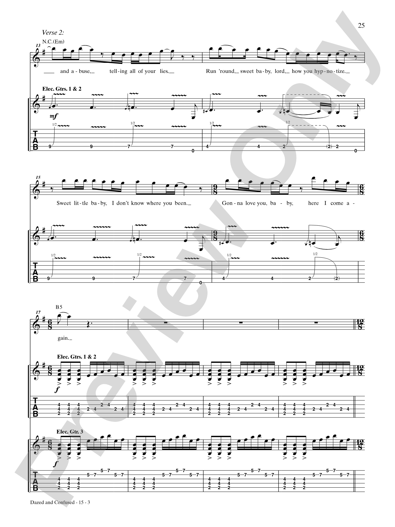 Dazed and Confused: Authentic Guitar TAB