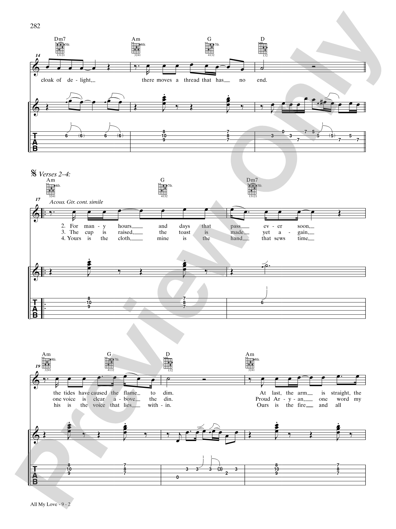 All My Love: Authentic Guitar TAB