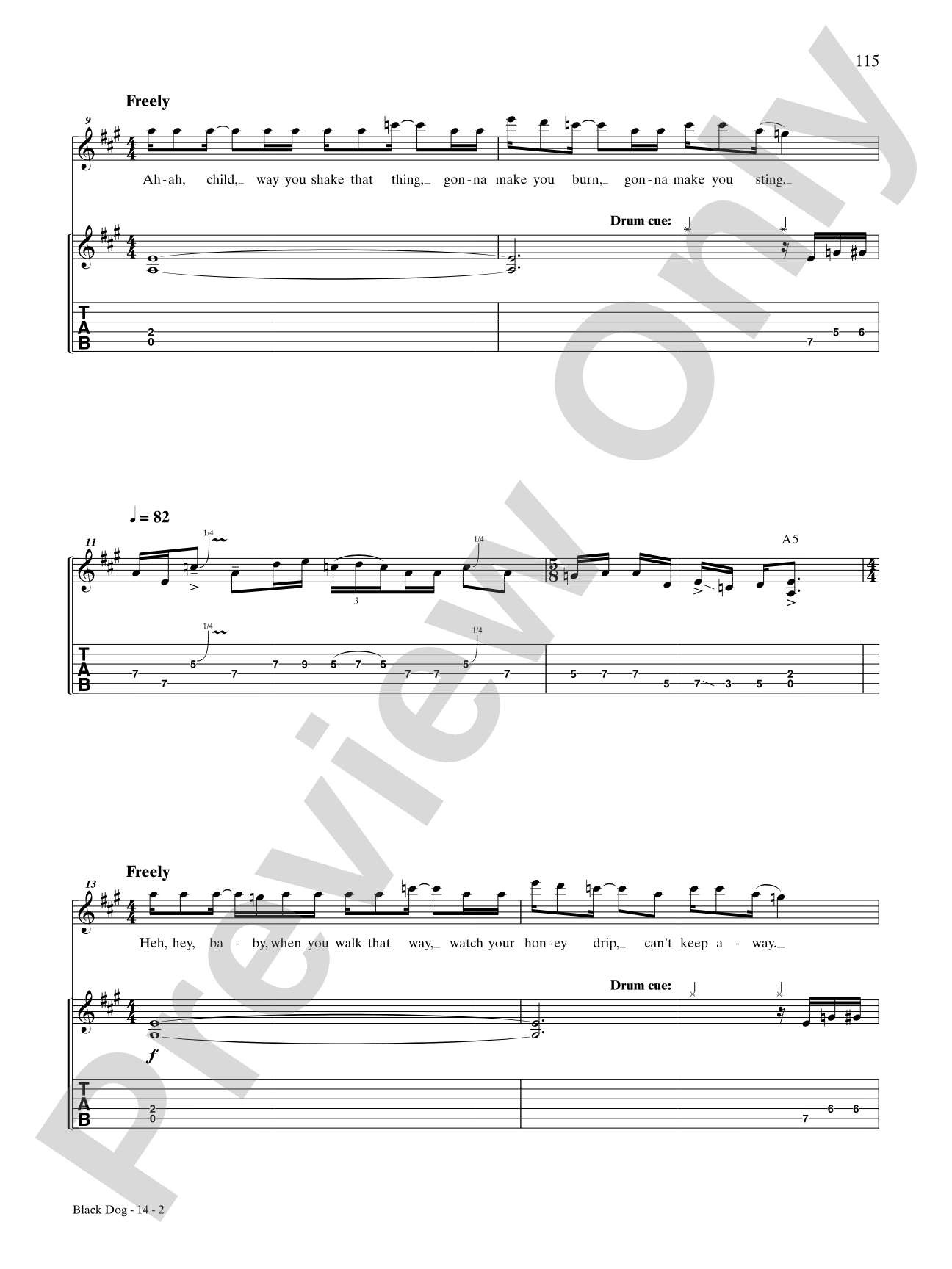 Black Dog: Authentic Guitar TAB