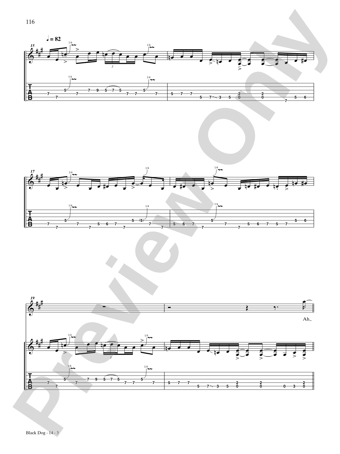 Black Dog: Authentic Guitar TAB