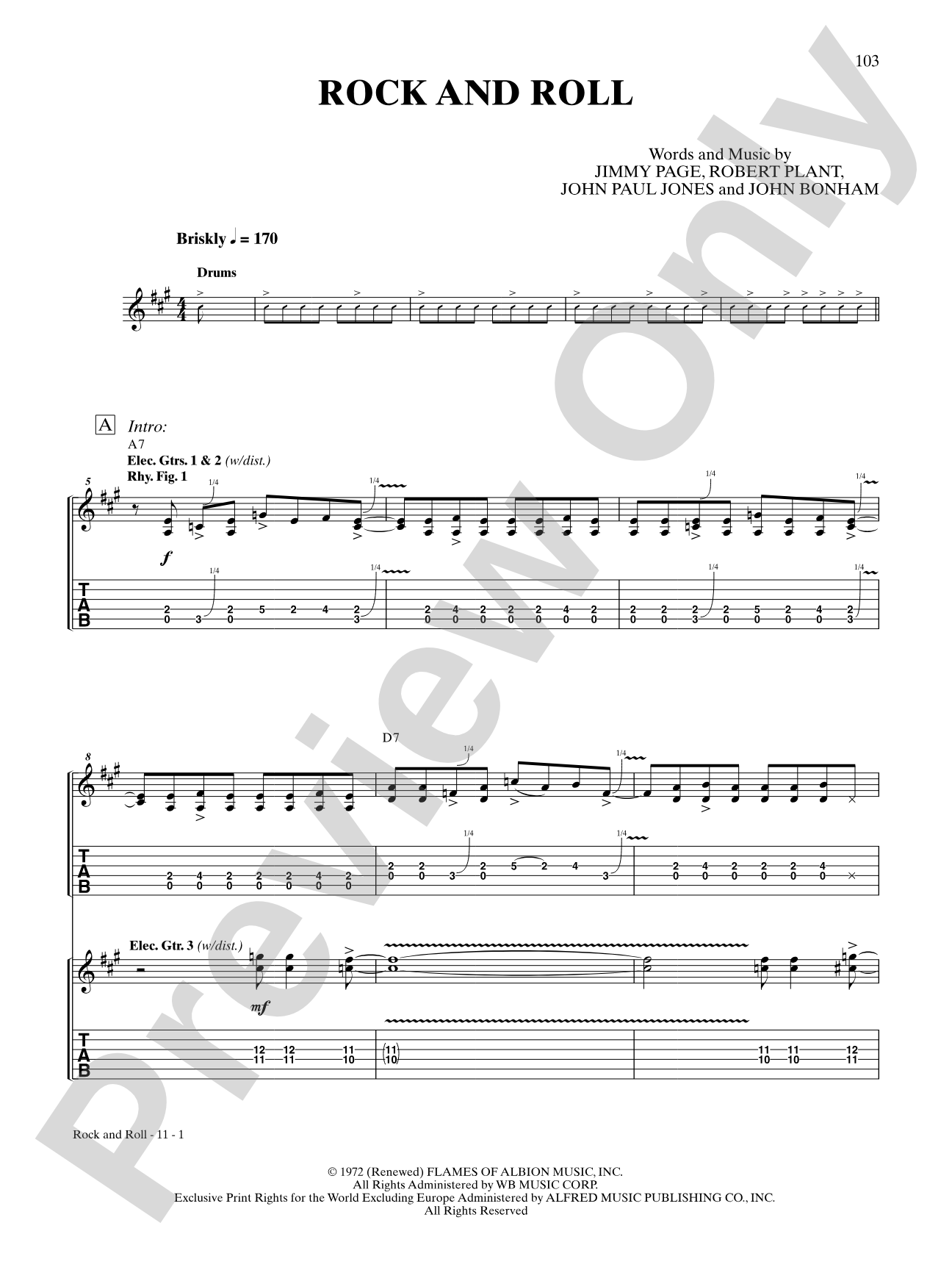 Rock and Roll: Authentic Guitar TAB
