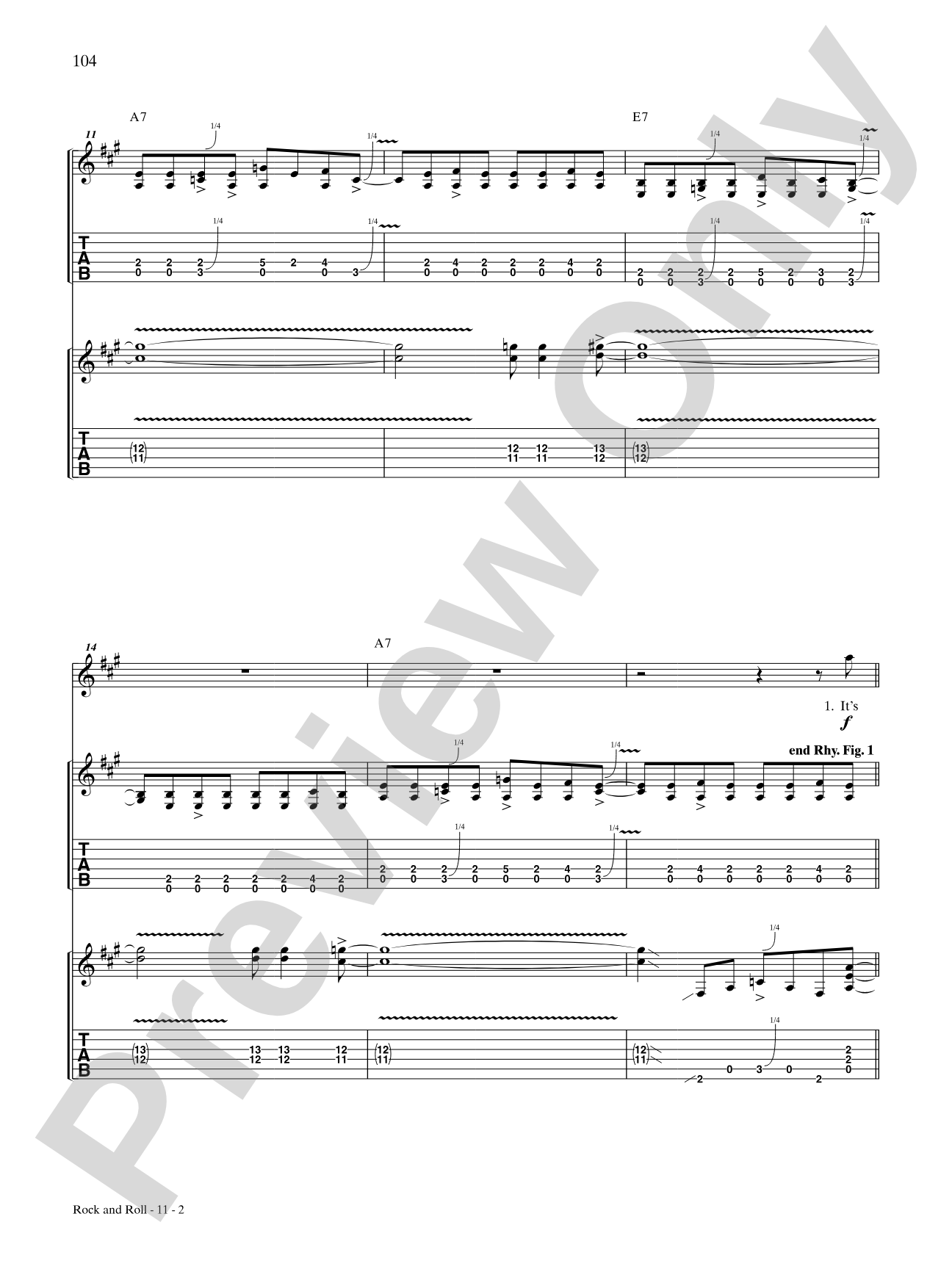 Rock and Roll: Authentic Guitar TAB