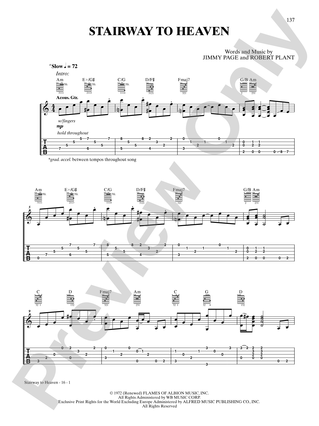 Stairway to Heaven: Authentic Guitar TAB