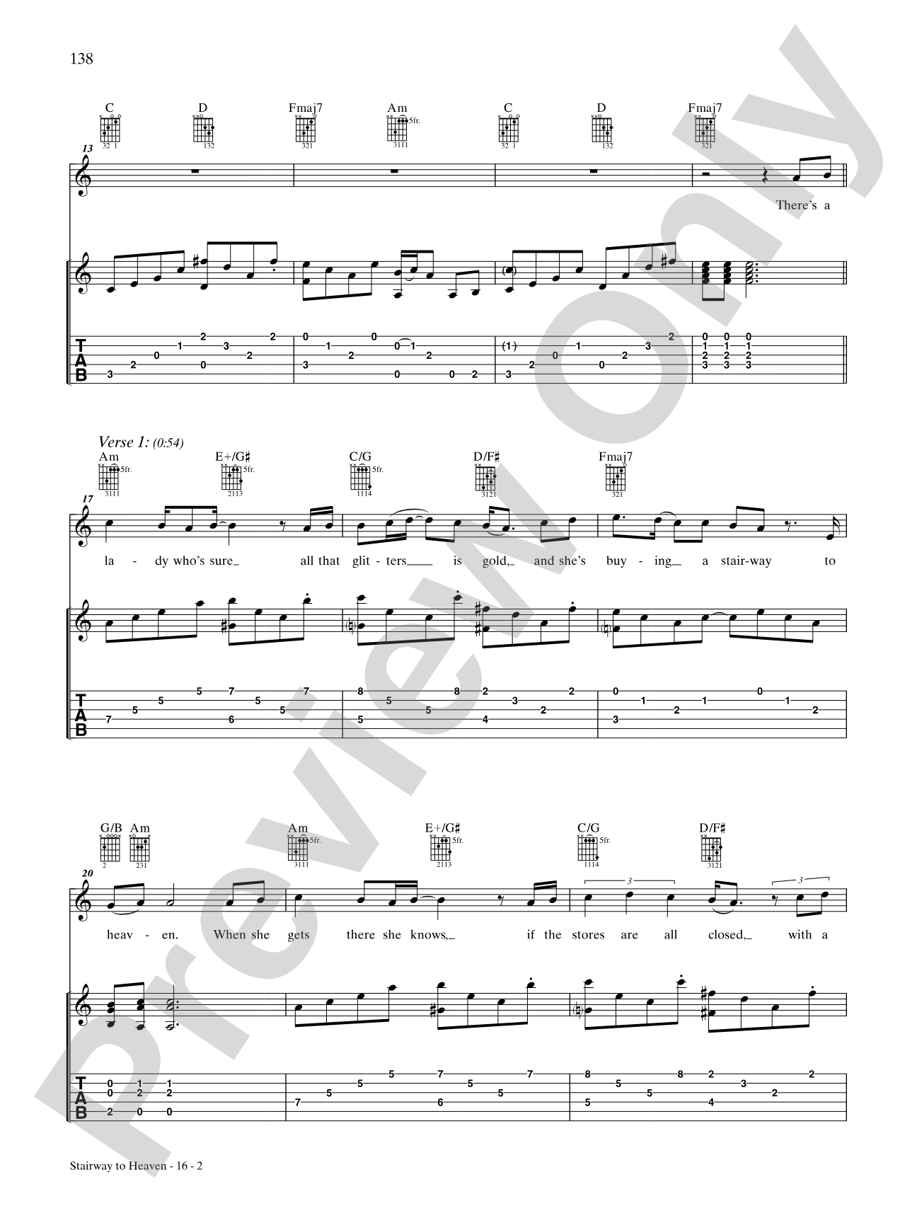 Stairway to Heaven: Authentic Guitar TAB