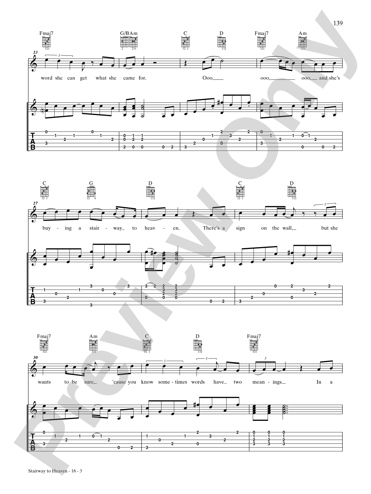 Stairway to Heaven: Authentic Guitar TAB
