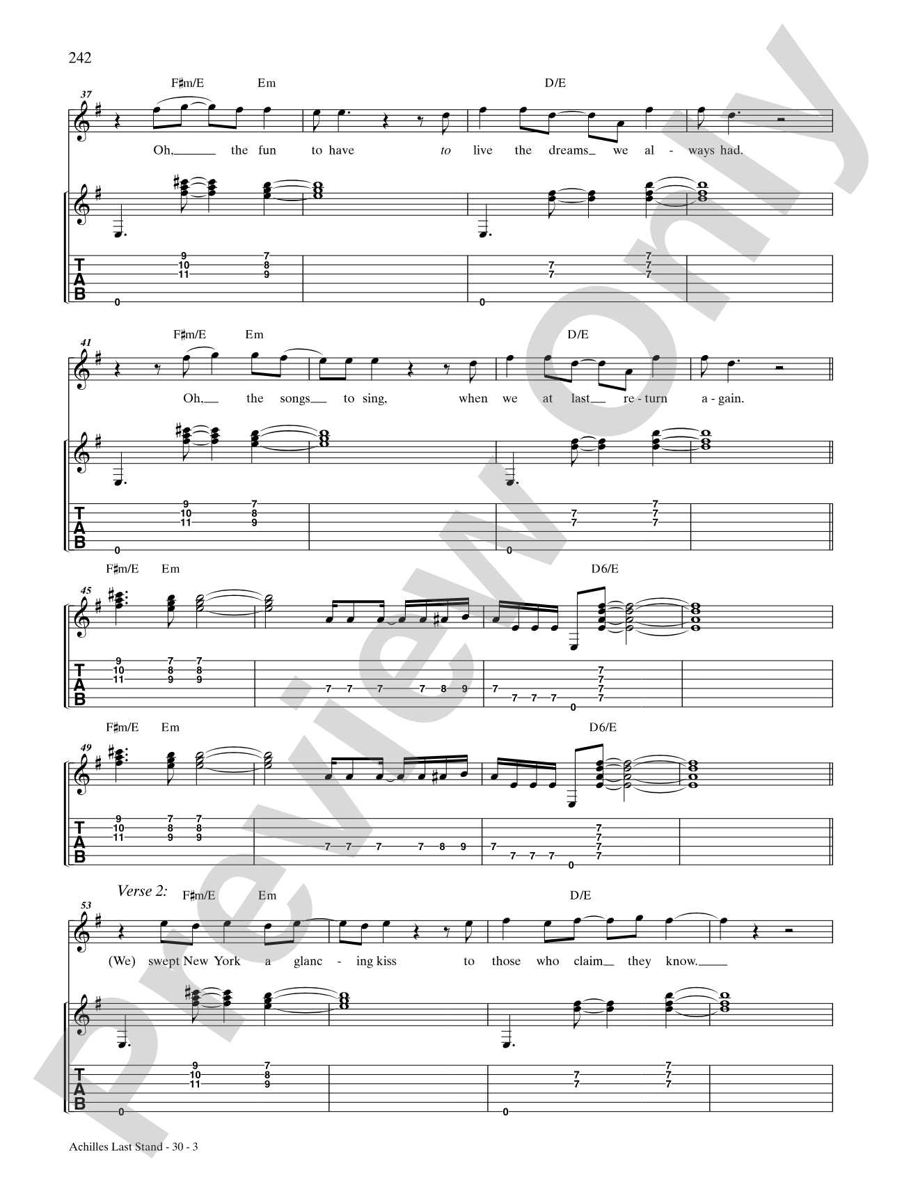 Achilles Last Stand: Authentic Guitar TAB