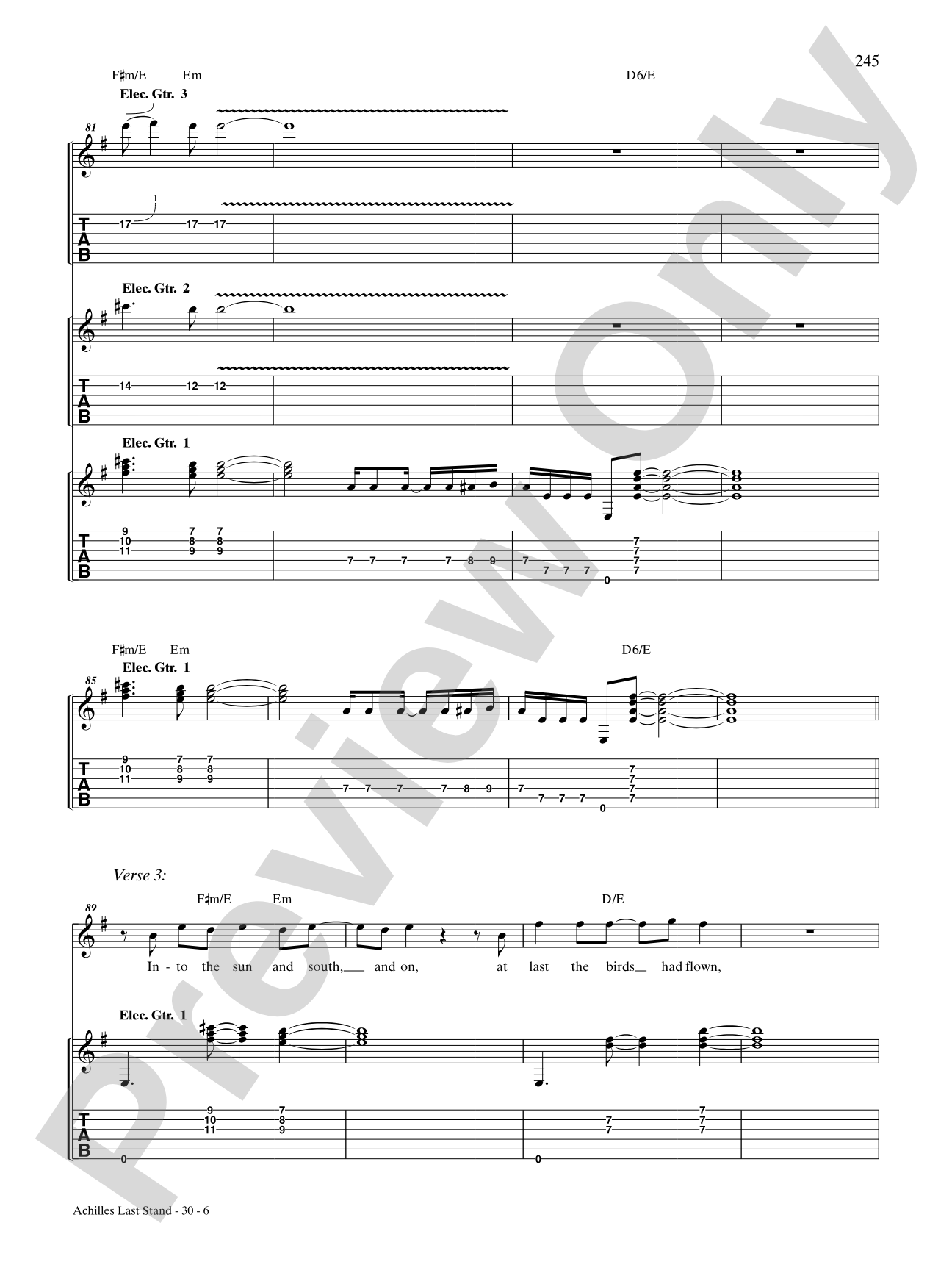 Achilles Last Stand: Authentic Guitar TAB
