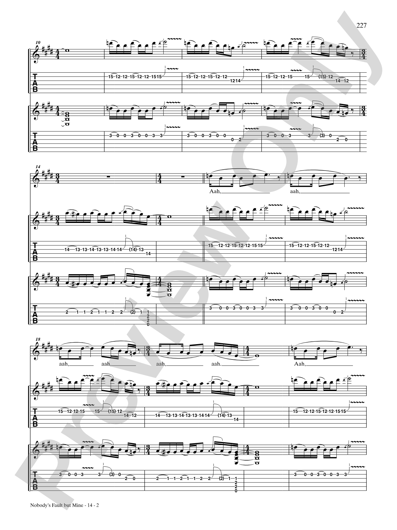 Nobody's Fault but Mine: Authentic Guitar TAB