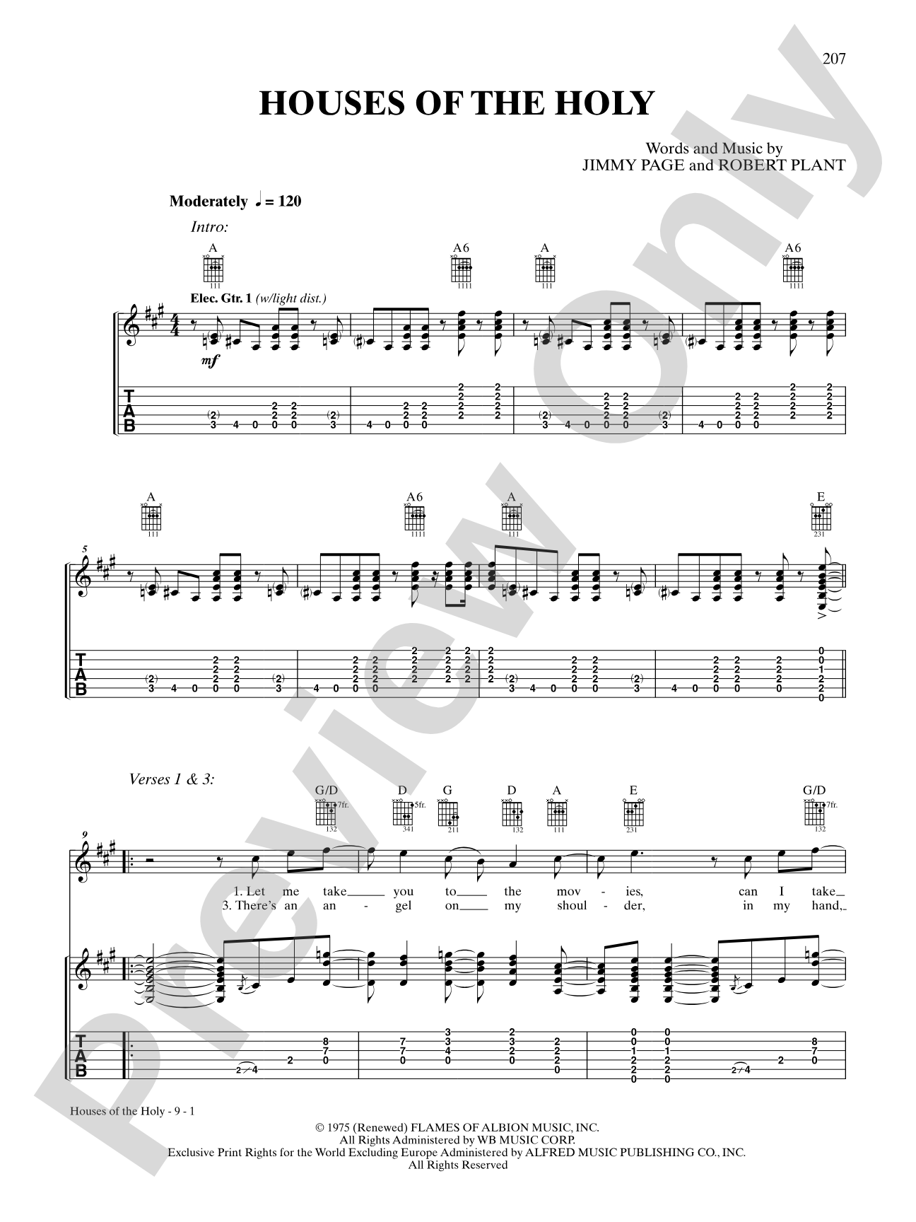 Houses of the Holy: Authentic Guitar TAB