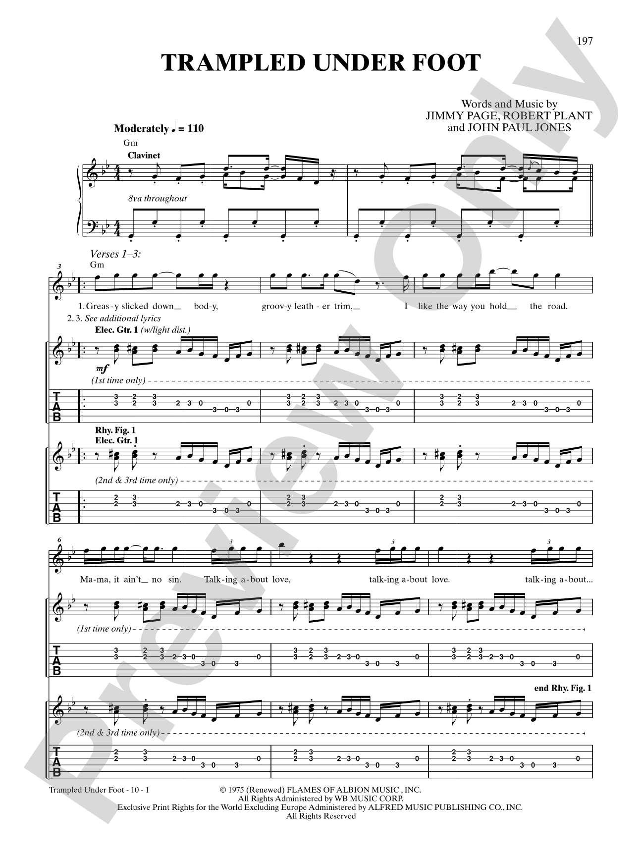 Trampled Under Foot: Authentic Guitar TAB