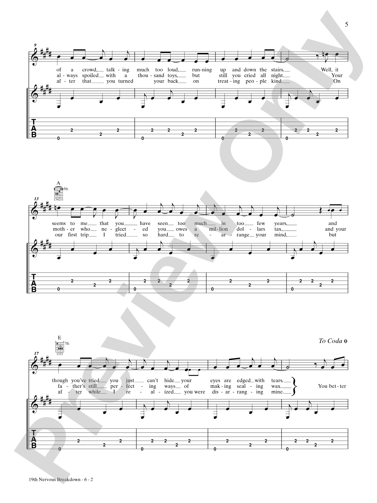 19th Nervous Breakdown: Guitar TAB