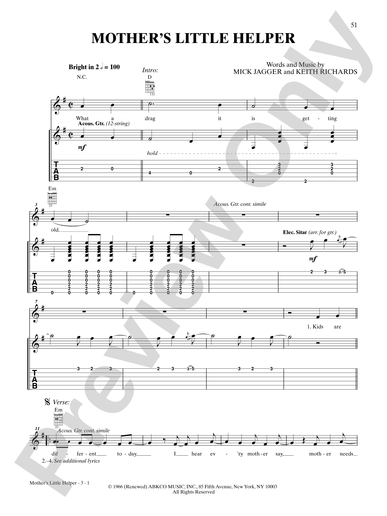 Mother's Little Helper: Guitar TAB