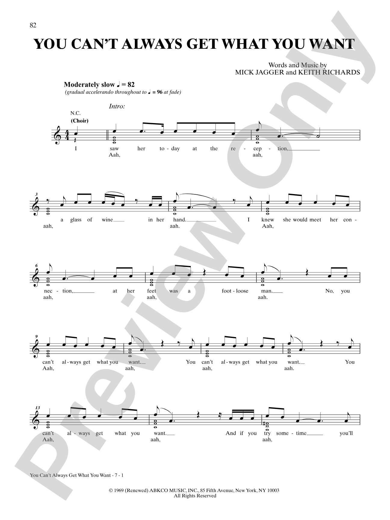 You Can't Always Get What You Want: Guitar TAB