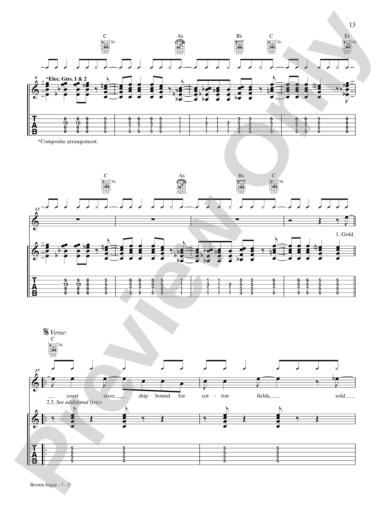 Brown Sugar: Guitar TAB