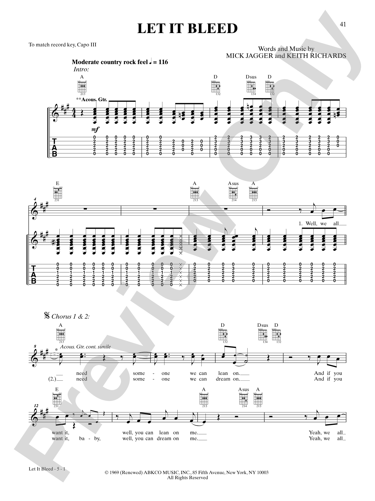 Let It Bleed: Guitar TAB
