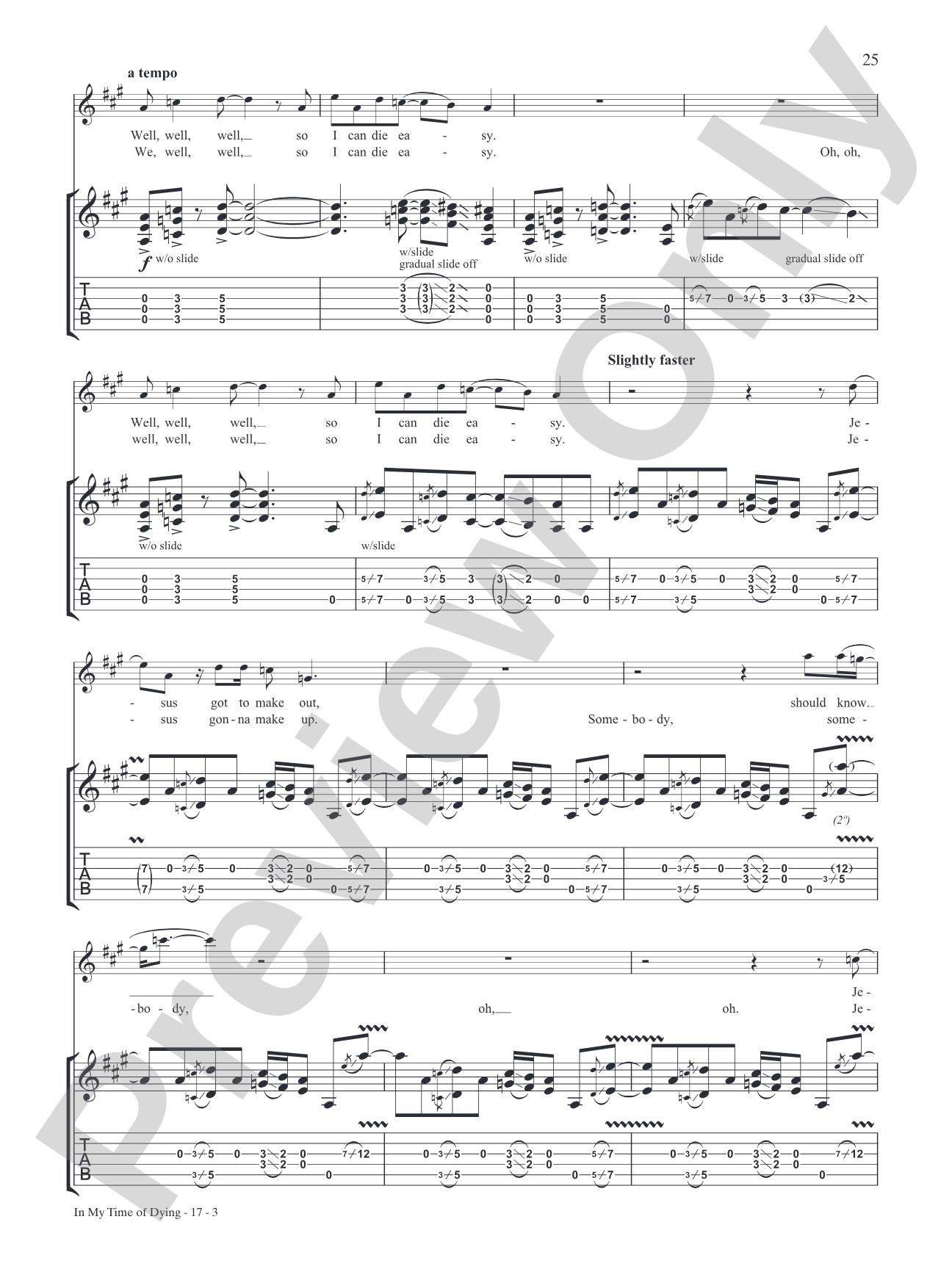 In My Time of Dying: Authentic Guitar TAB