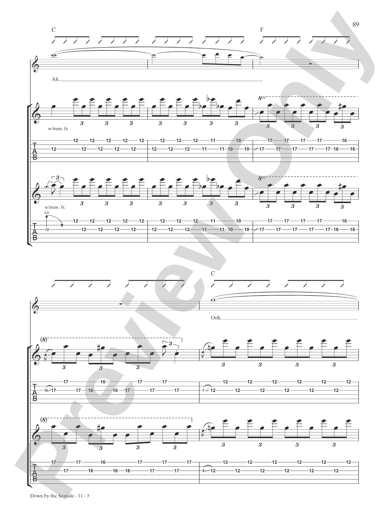 Down by the Seaside: Authentic Guitar TAB