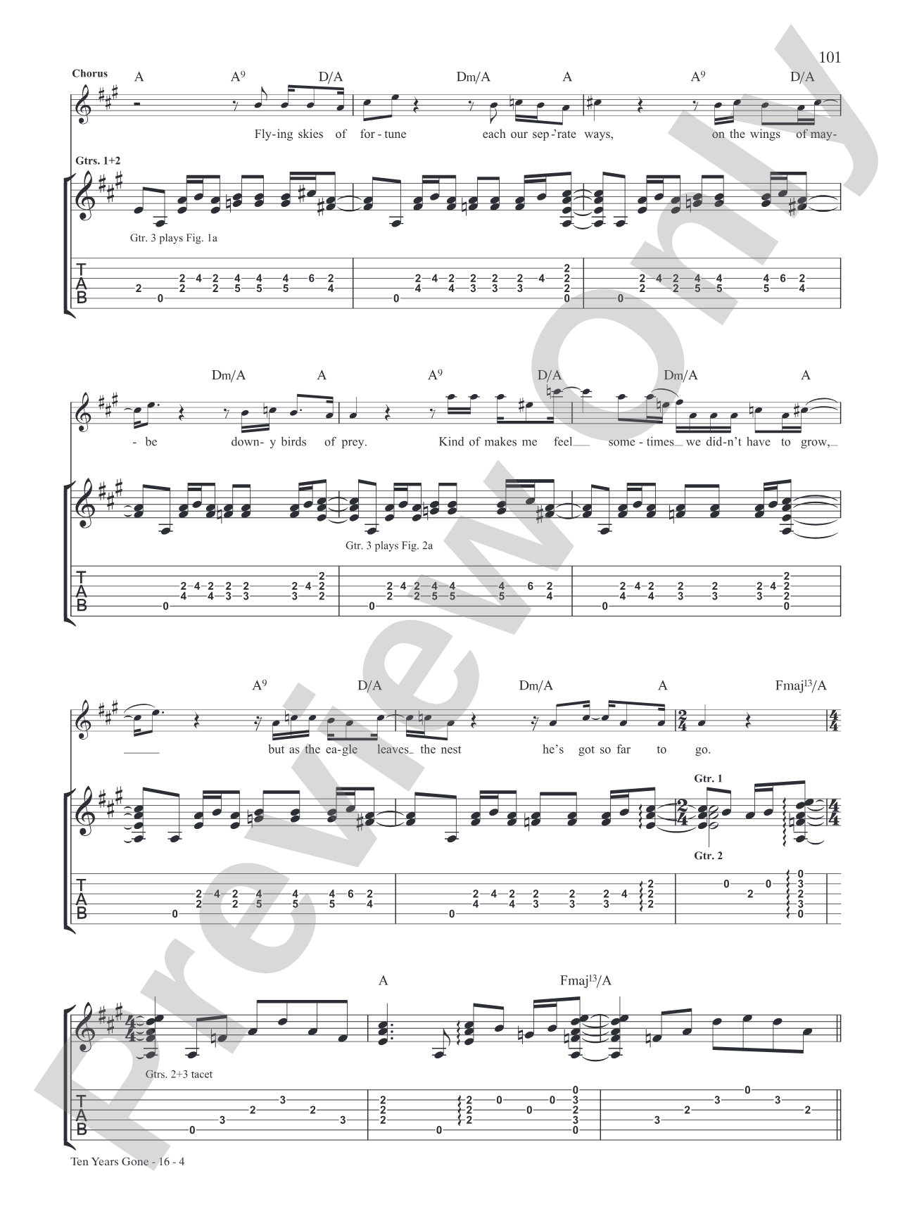 Ten Years Gone: Authentic Guitar TAB