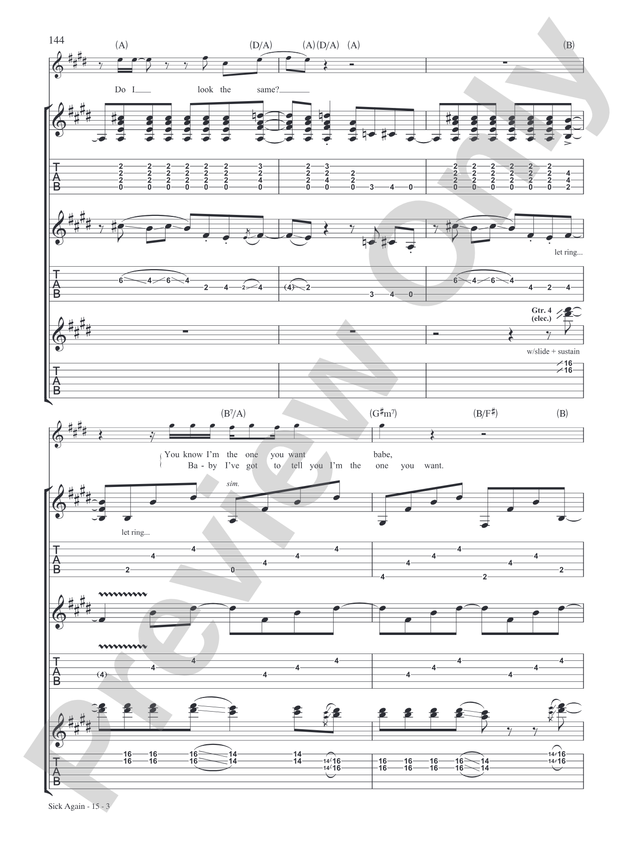 Sick Again: Authentic Guitar TAB
