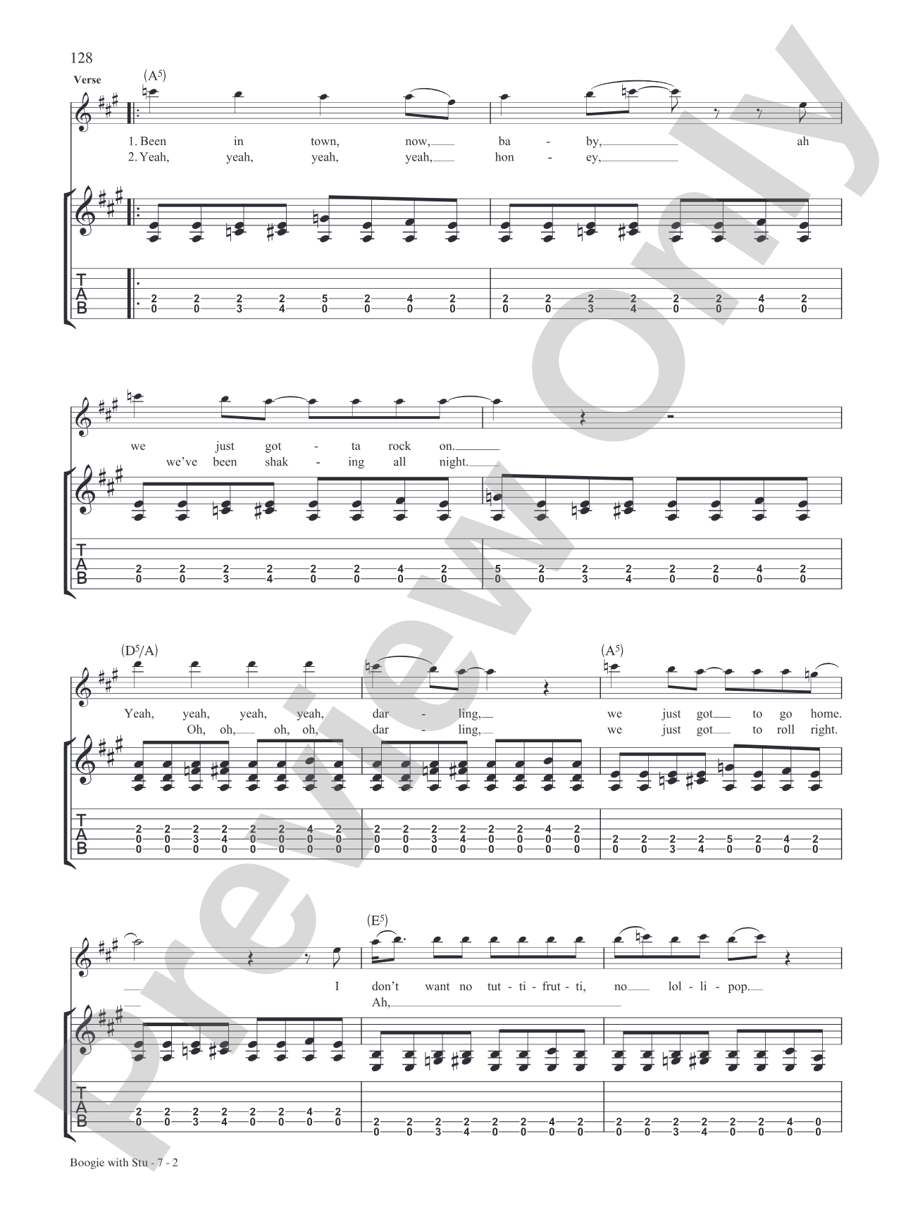 Boogie with Stu: Authentic Guitar TAB