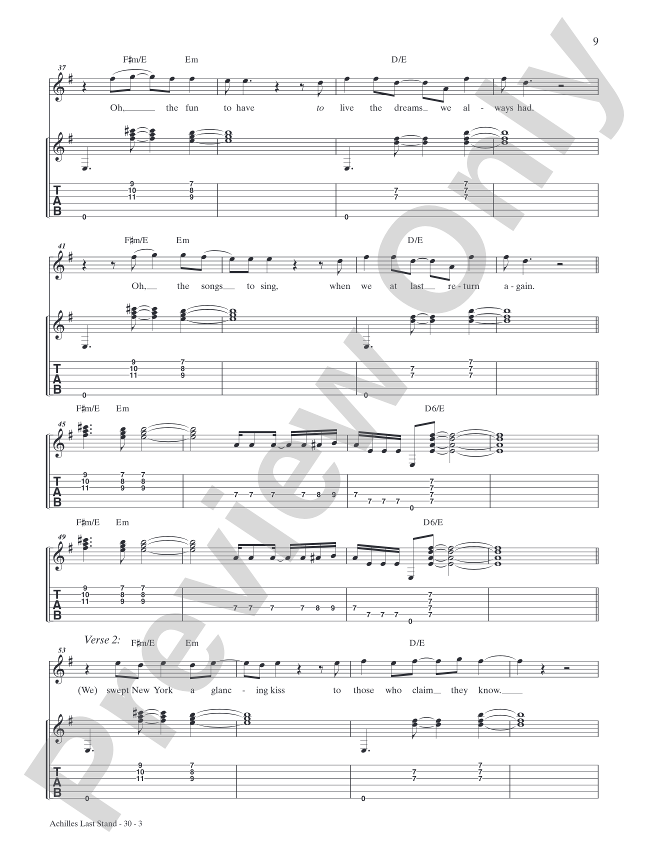 Achilles Last Stand: Authentic Guitar TAB
